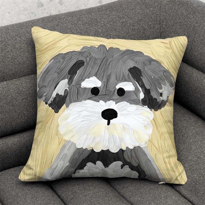 Cute Dog Cartoon Throw Pillow Dormitory Bedroom Square