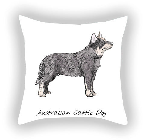 Doggies!  Printed Pillow Cover Short Plush - Cotton and Linen