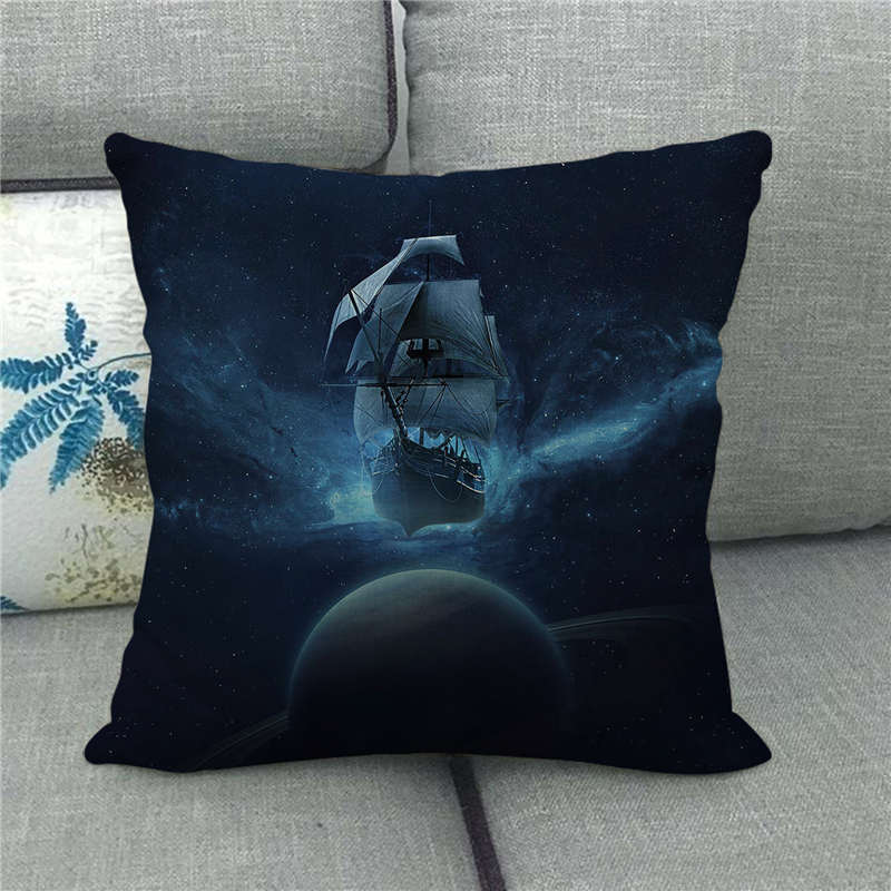 Interstellar Universe Scenery Linen Pillow Cover