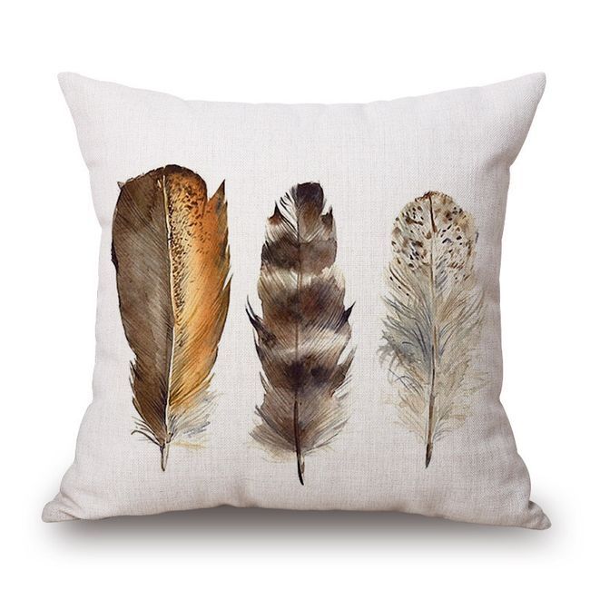 Feather & Stone Artistic Linen Cotton Linen Printing Pillow Cover