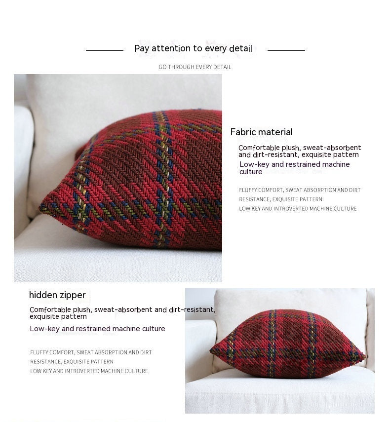 Plaid Wool Pillow Cover