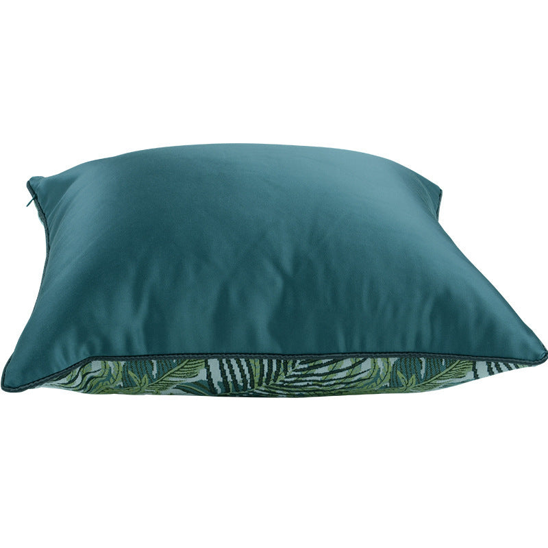 Green Soft Upholstered Fabric Pillow Cover