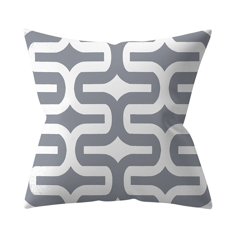 Gray Geometric Pillow Cover