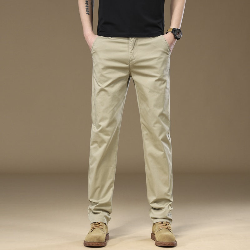 Men's Casual Pants Autumn Thick Slim Straight Cotton