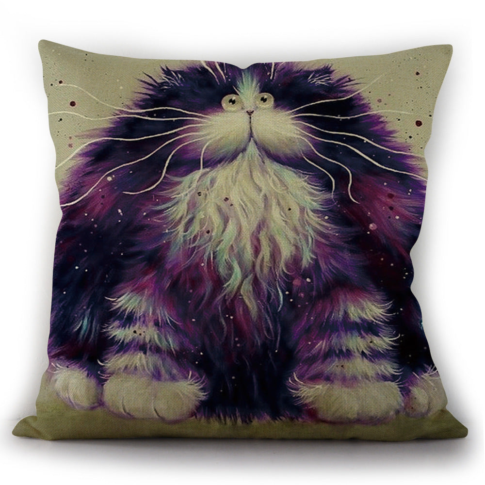 Cartoon Cat Pillow Cover