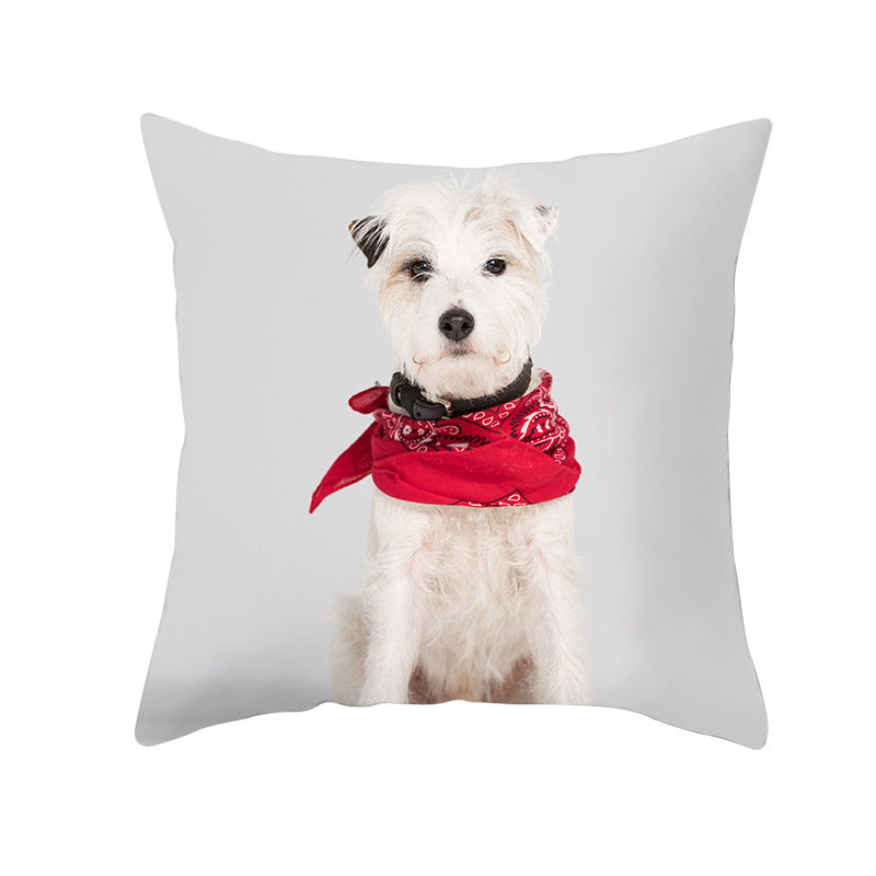 Christmas Pet Peach Skin Fabric Pillow Cover