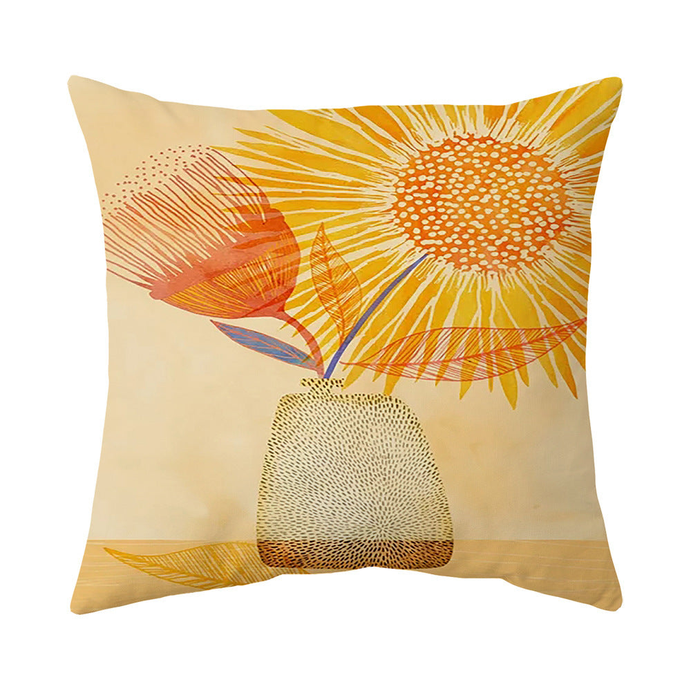 Bohemian Plant Print Sofa Pillow Cover