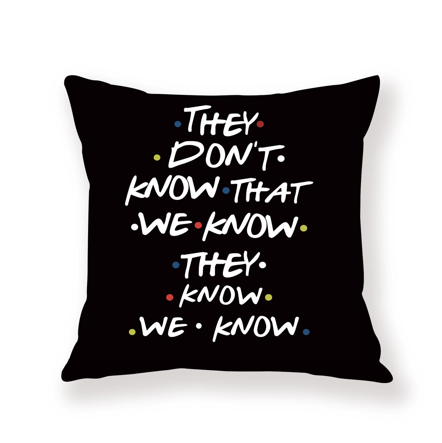 Black English Letter Pillow Cover Text