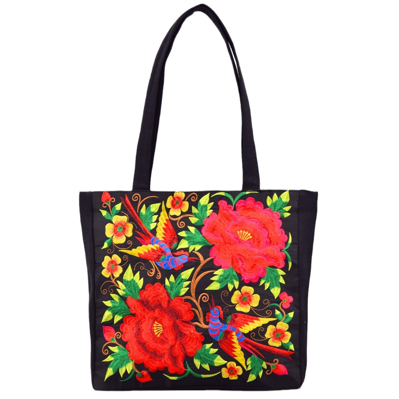 Ethnic Style Embroidered Shoulder Bag Large Capacity Portable Shopping Bag