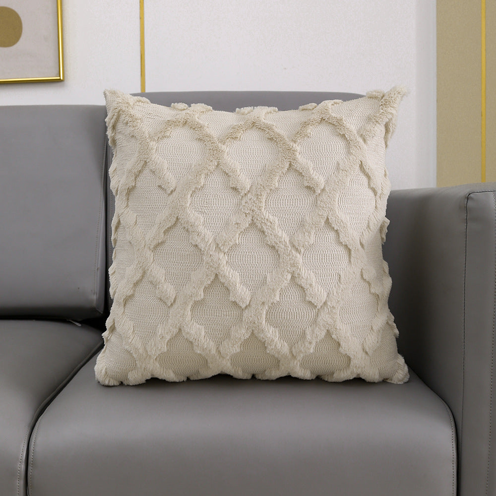 Embroidered Diamond Pillow Cover