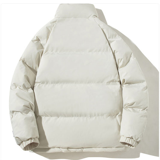 Aspen white color-block winter puffer jacket for cozy seasonal outfits