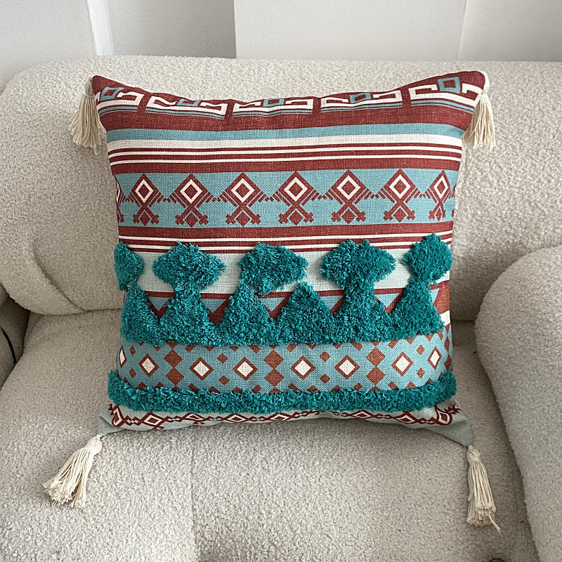 Knitted Fringe Pillow Cover