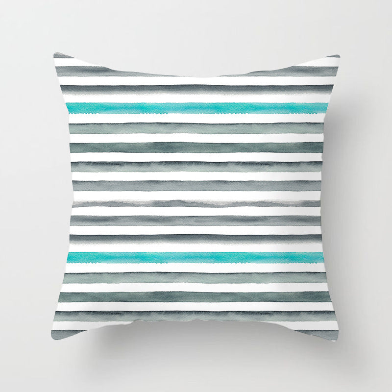 Blue And Green Printed Pillow Cover