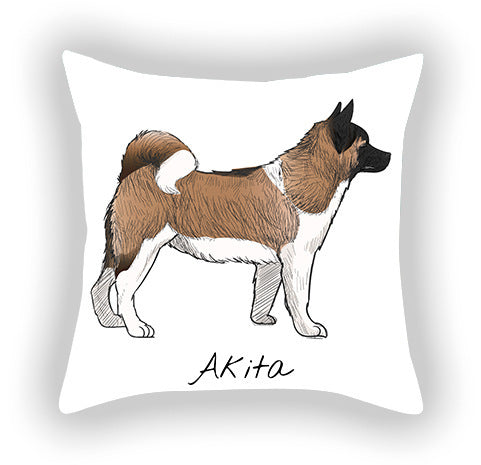 Doggies!  Printed Pillow Cover Short Plush - Cotton and Linen