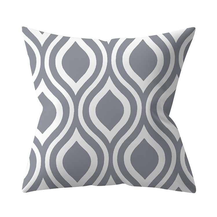 Gray Geometric Pillow Cover