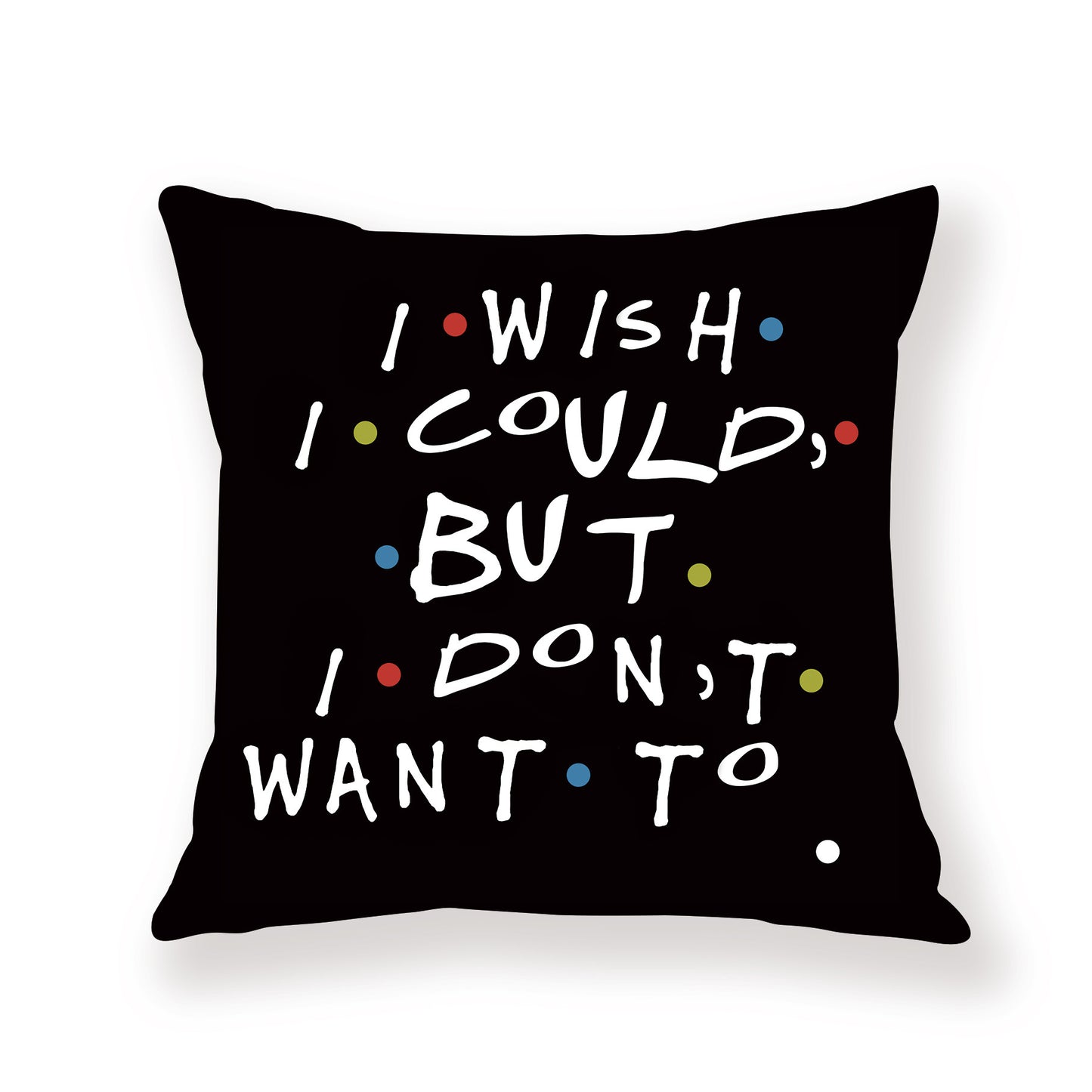 Black English Letter Pillow Cover Text