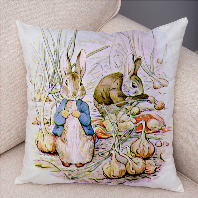 Rabbit Peach Skin Fabric Pillow Cover