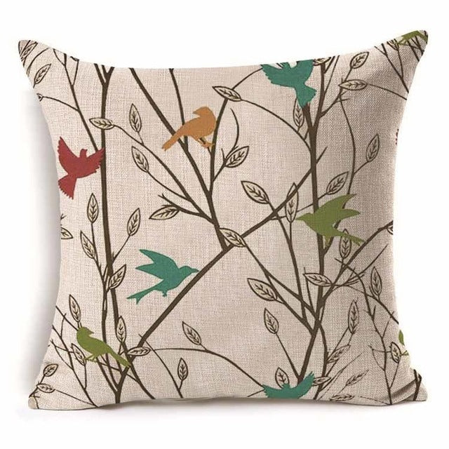 Cotton Branch with Pattern Pillow Cover