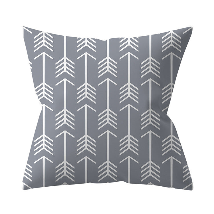 Gray Geometric Pillow Cover