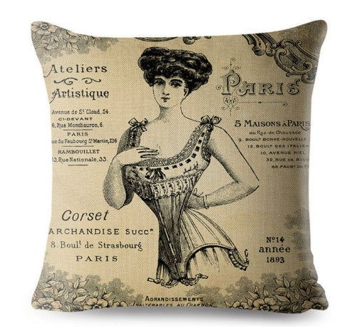 Antique Retro Look Pillow Cover