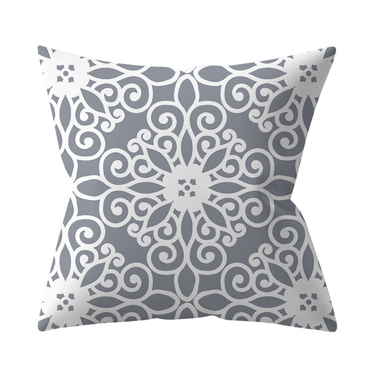 Gray Geometric Pillow Cover