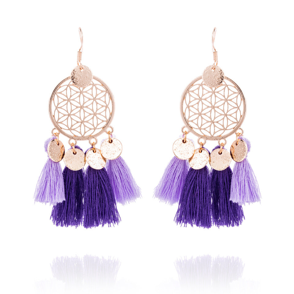 Tassel Earrings Dreamcatcher Sequin Earrings