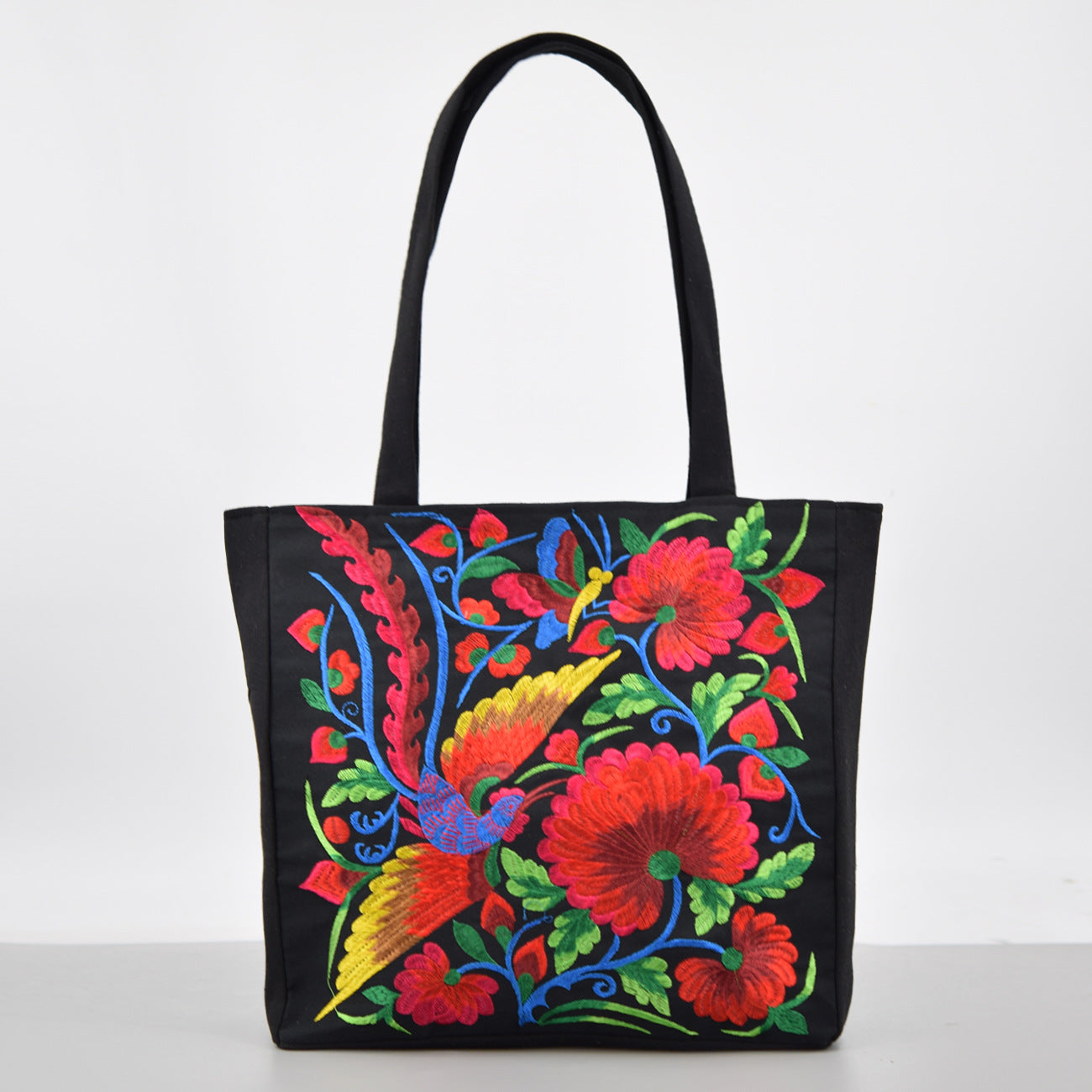 Ethnic Style Embroidered Shoulder Bag Large Capacity Portable Shopping Bag