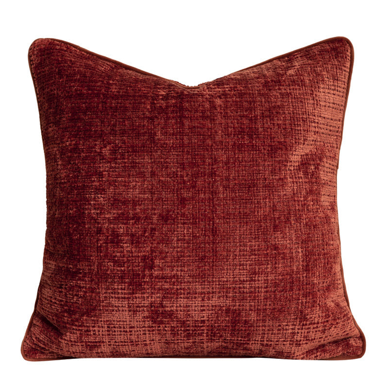 Chenille Throw Pillow Cover with Feather Velvet