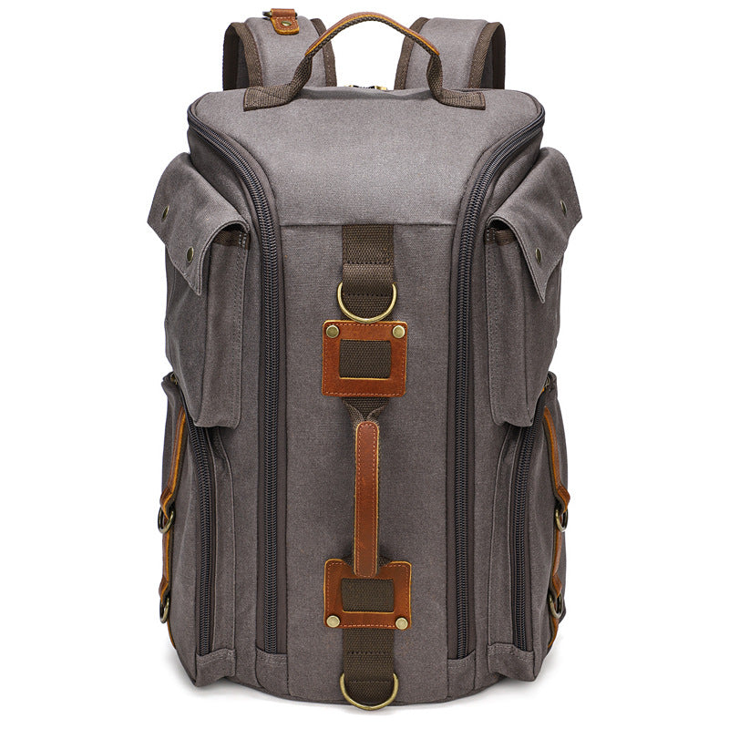 Men's Outdoor Leisure Waterproof Large Capacity Canvas Backpack