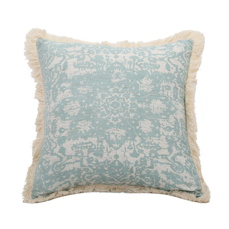 Woven tufted pillow cover