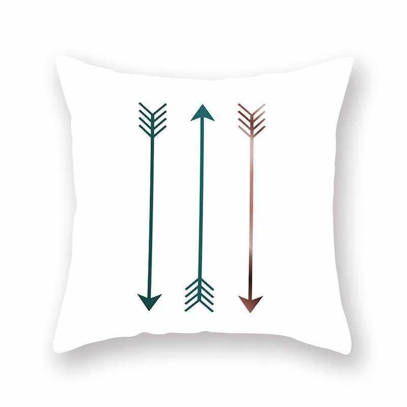 Green geometric pillow cover