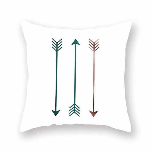 Green geometric pillow cover