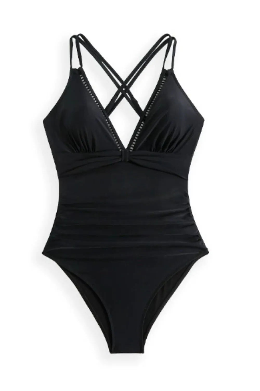 Ibiza black crisscross one-piece swimsuit for poolside resort style