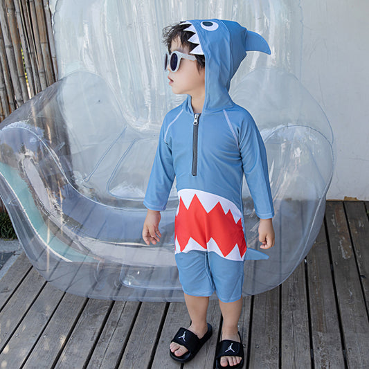 Boys' Shark one piece swimsuit