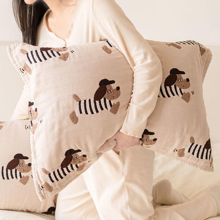 Zebra Dachshund Gauze Pillow Cover - One-pair per Package