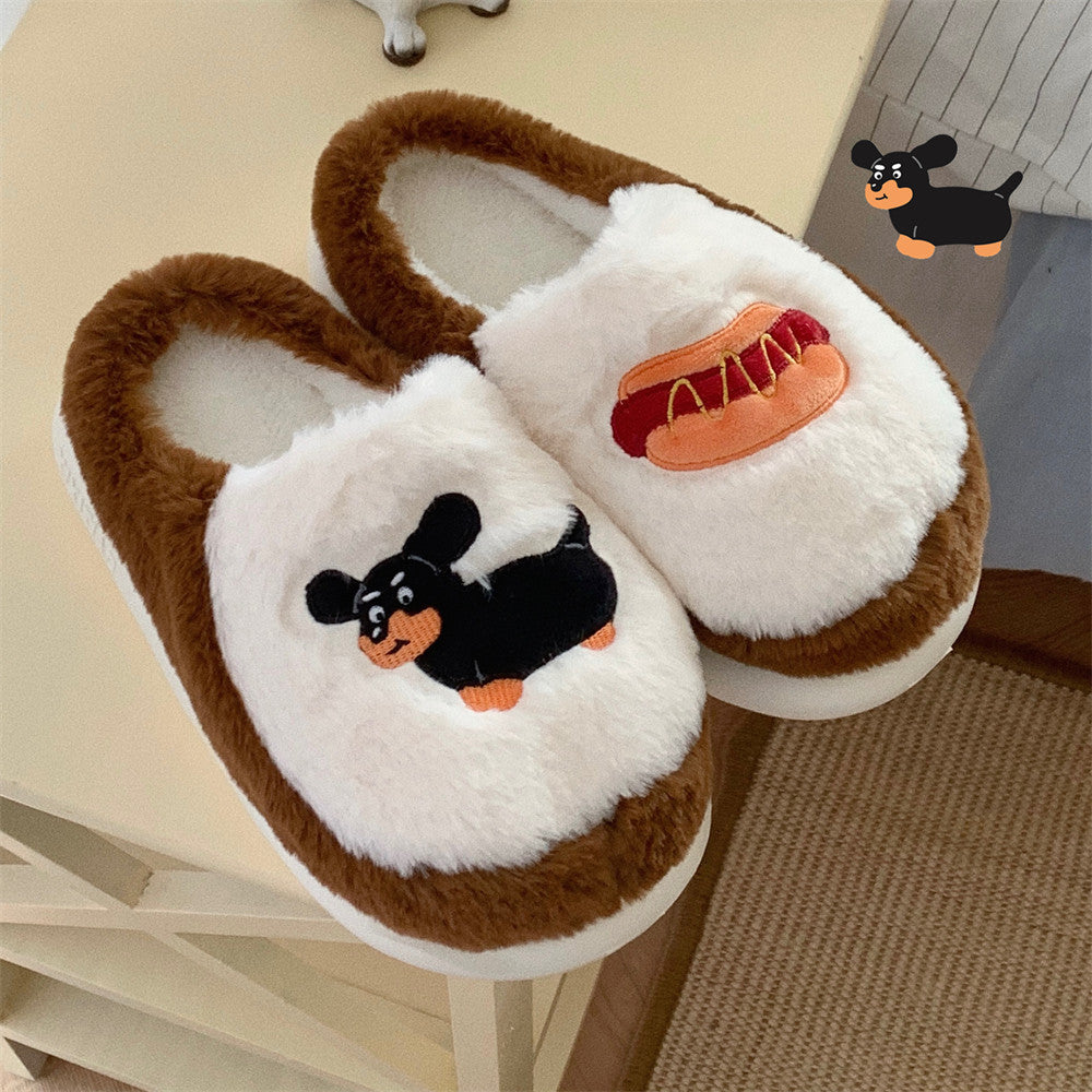 Women's Fleece-lined Thermal Cotton Slippers