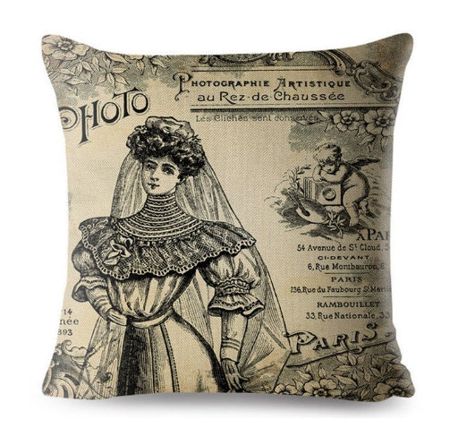 Antique Retro Look Pillow Cover