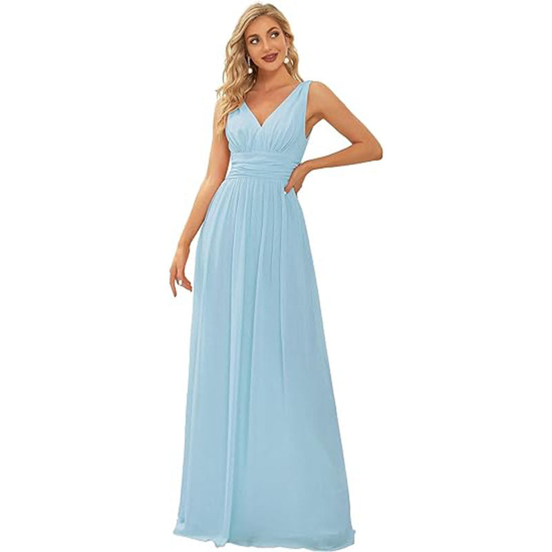 Santorini ice blue chiffon maxi dress
