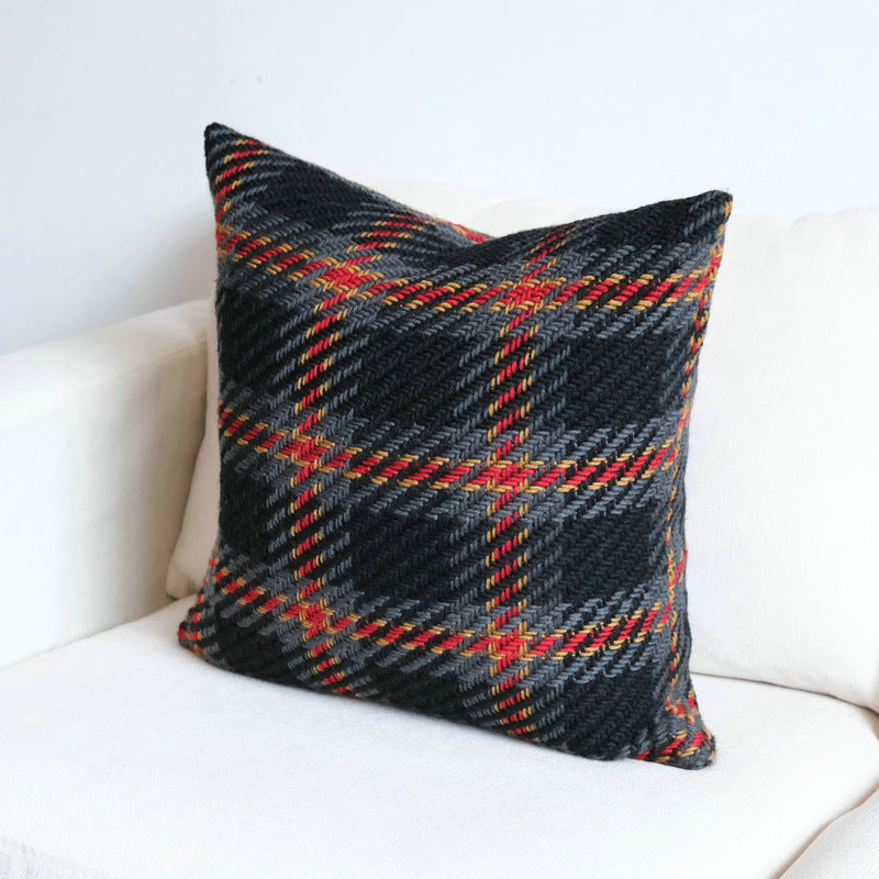 Plaid Wool Pillow Cover