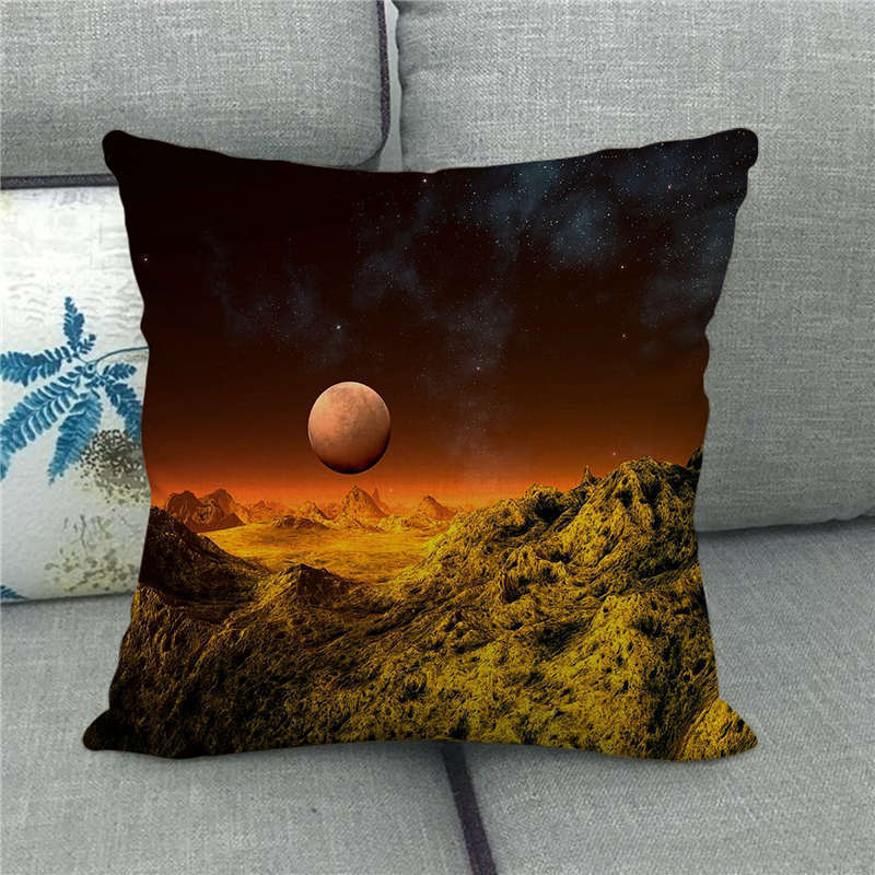 Interstellar Universe Scenery Linen Pillow Cover