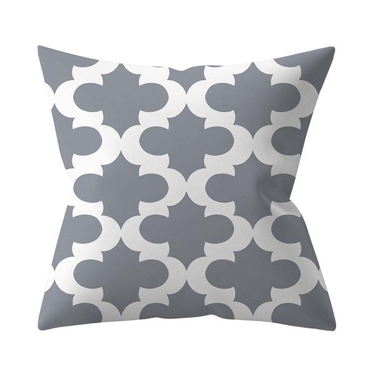 Gray Geometric Pillow Cover