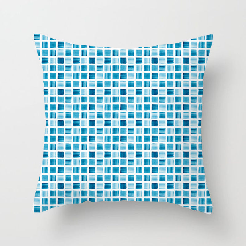 Blue And Green Printed Pillow Cover