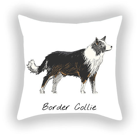 Doggies!  Printed Pillow Cover Short Plush - Cotton and Linen