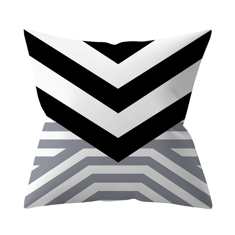 Gray Geometric Pillow Cover