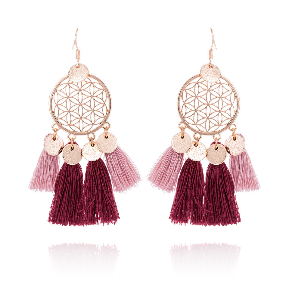 Tassel Earrings Dreamcatcher Sequin Earrings