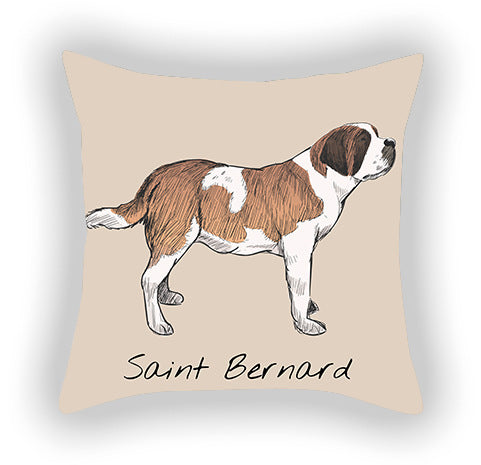 Doggies!  Printed Pillow Cover Short Plush - Cotton and Linen