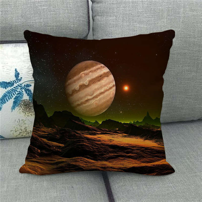 Interstellar Universe Scenery Linen Pillow Cover