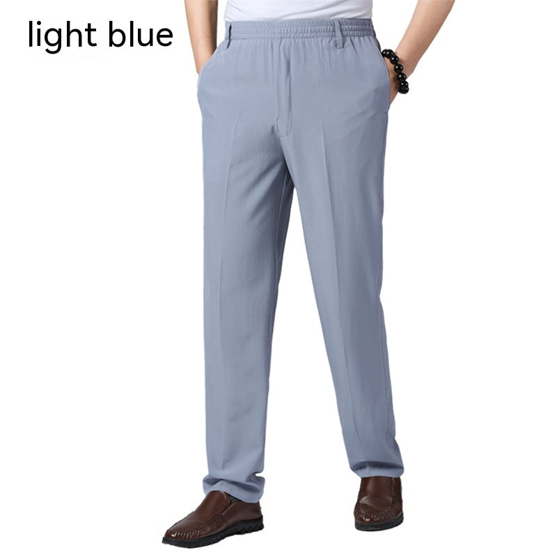 Ice Silk Casual Pants Loose Large Size Thin Straight-leg Trousers