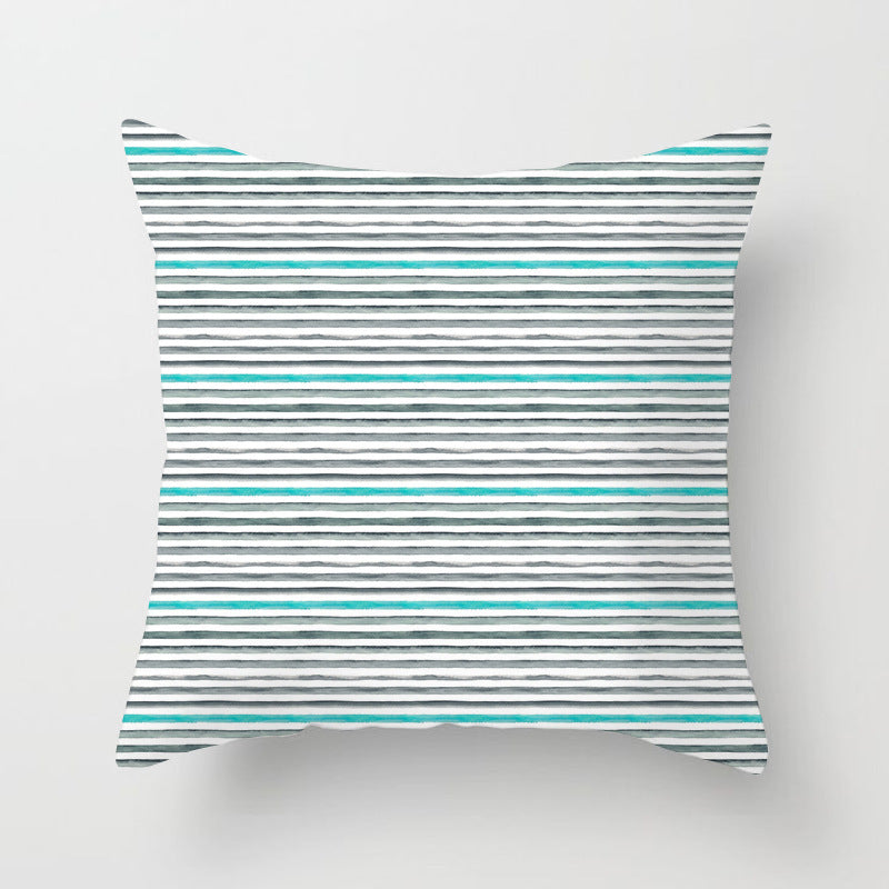 Blue And Green Printed Pillow Cover