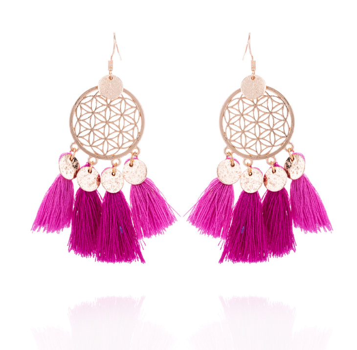 Tassel Earrings Dreamcatcher Sequin Earrings